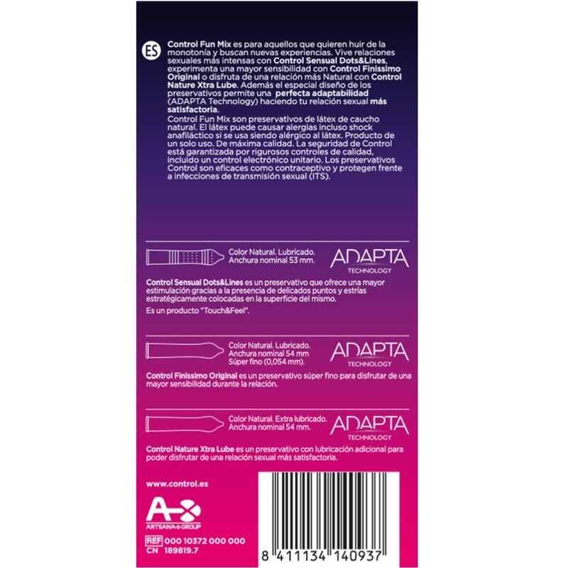 Control Feel Fun Mix 6 Unidades - Pack Surtido de Preservativos