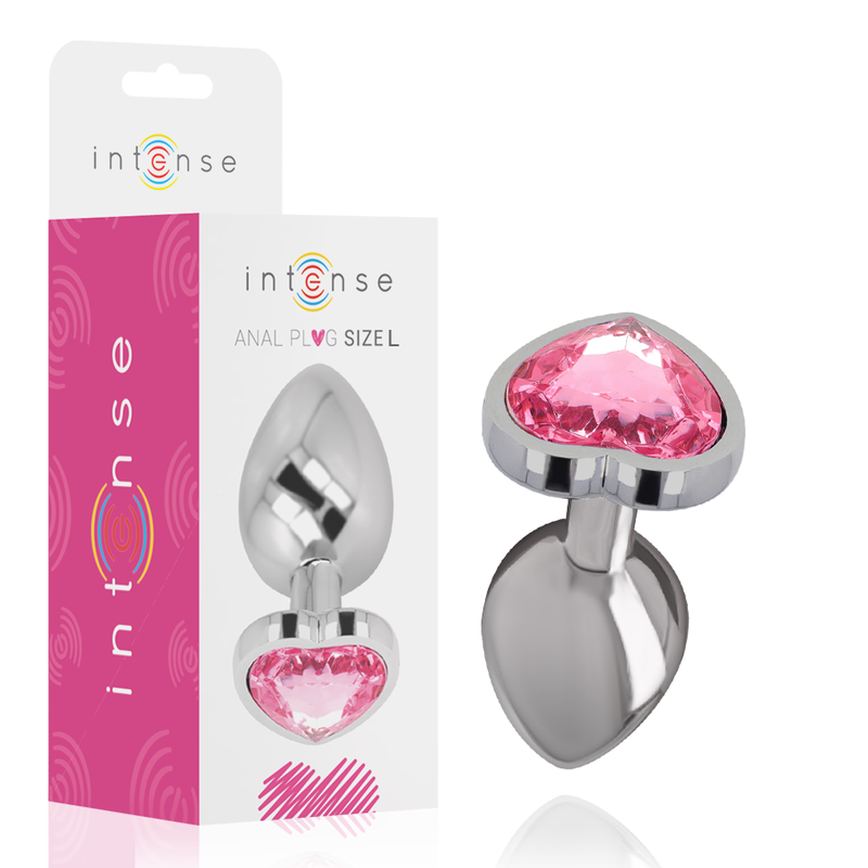Intense Plug Anal Metal Aluminio Corazón Rosa Tamaño L