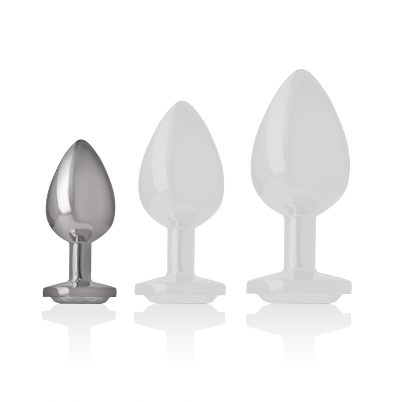 Intense White Heart Plug Anal Aluminio Talla S