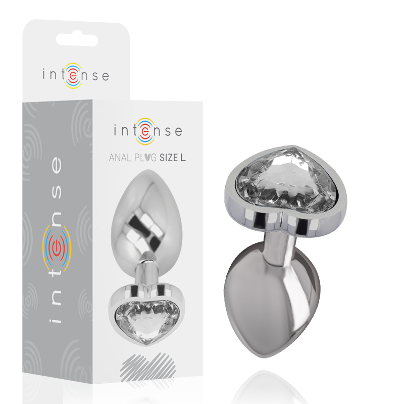 Intense Plug Anal Metal Aluminio Cristal Plateado Talla L