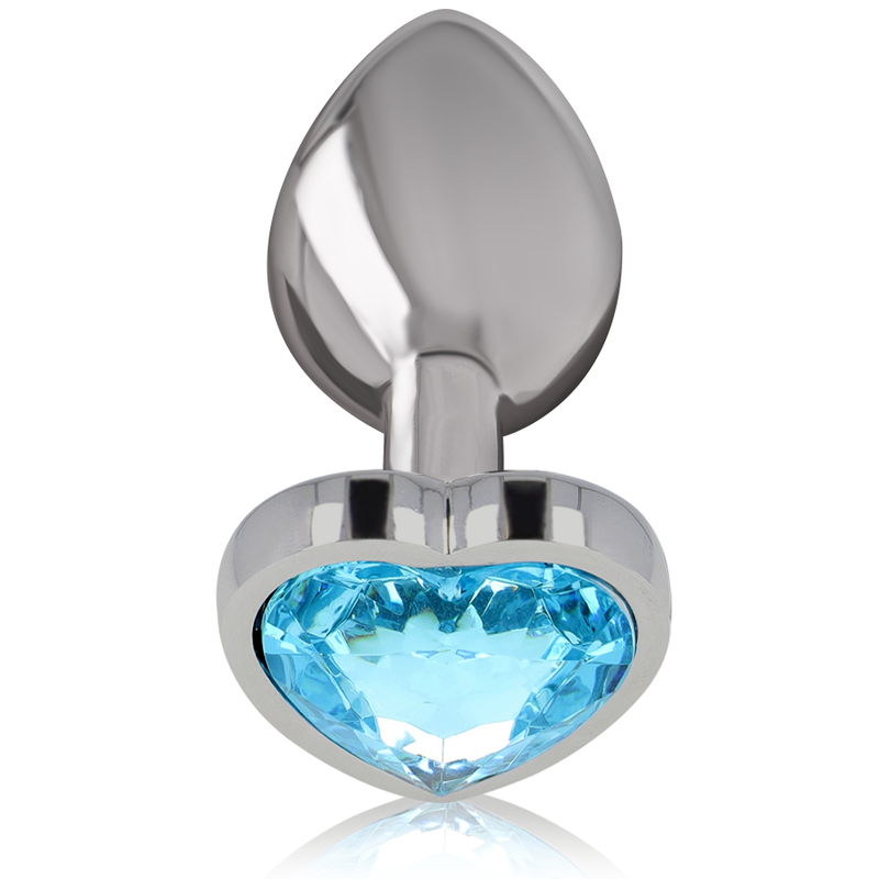 Plug Anal Metal Aluminio Corazón Azul Talla M - Intense
