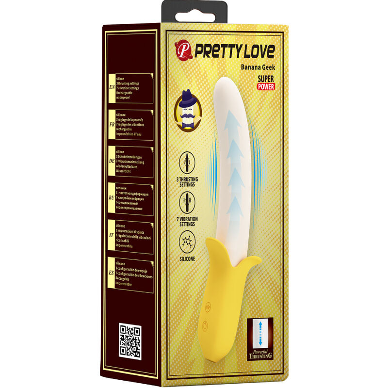 Pretty Love Banana Geek - Vibrador de Silicona con 7 Modos de Vibración