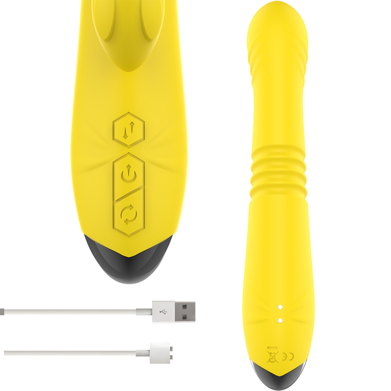 Intense Toky Vibrador Multifunción Amarillo con Estimulador de Clítoris