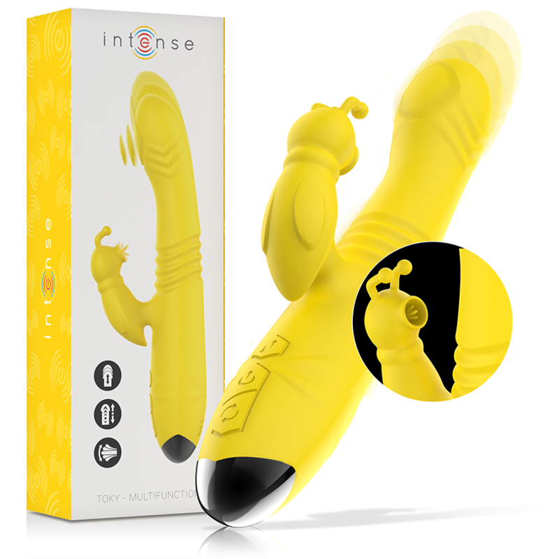 Intense Toky Vibrador Multifunción Amarillo con Estimulador de Clítoris