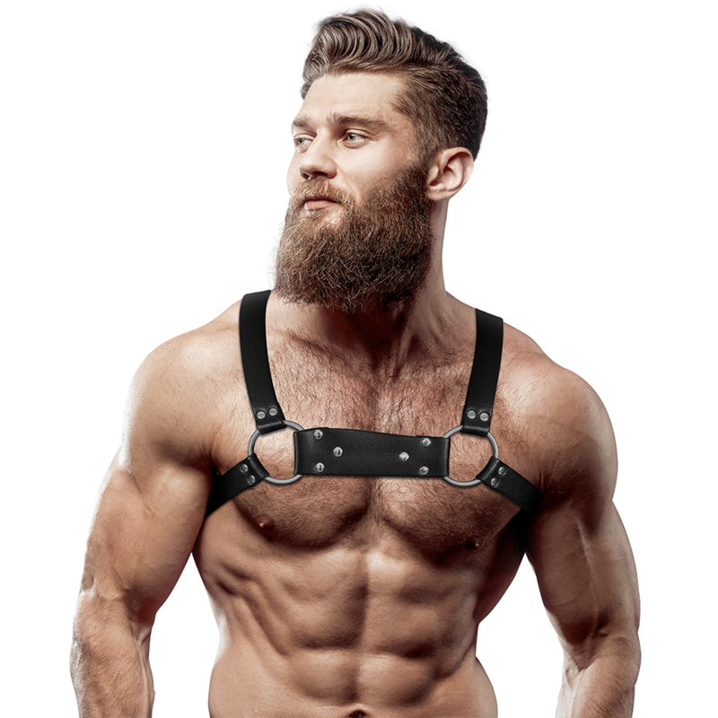 Arnés de Pecho Bulldog en Eco-Cuero Ajustable para Hombre