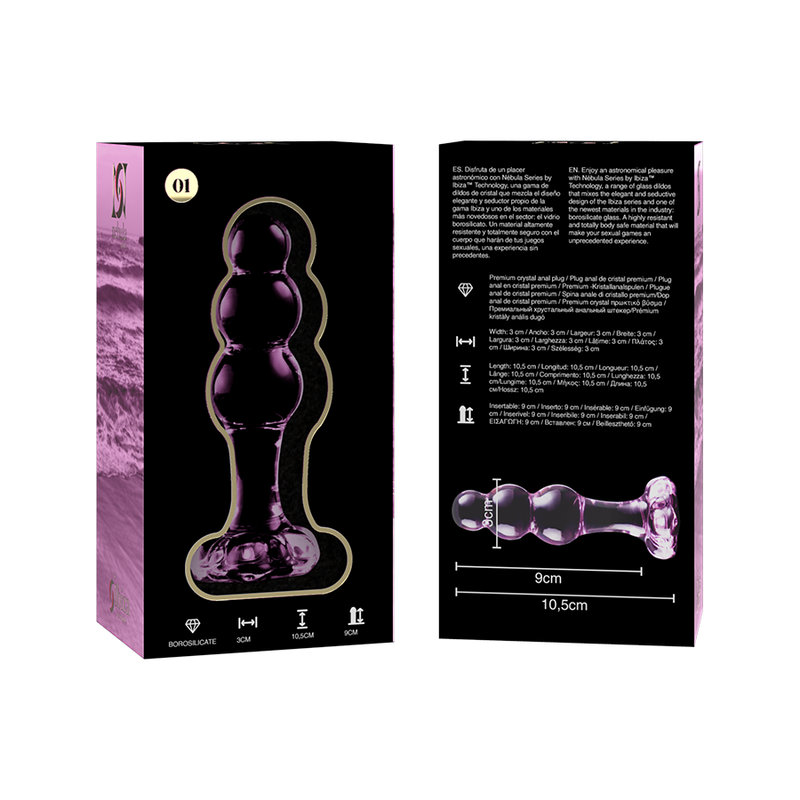 Plug Anal Borosilicato Rosa NEBULA Series - 10.7 cm