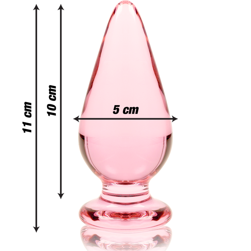 Nebula Series Model 4 - Plug Anal Borosilicate Glass 11x5 cm Rosa