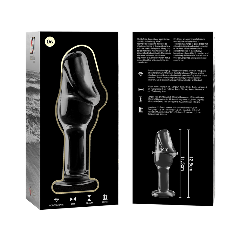 Nebula Series Model 6 - Plug Anal Cristal Borosilicato Transparente 12.5 cm