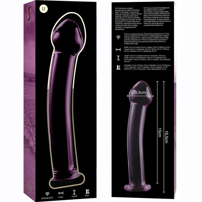 Nebula Series by Ibiza - Dildo Borosilicate Glass Rosa 16 cm