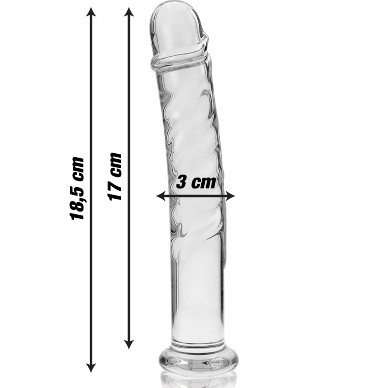 Nebula Series by Ibiza - Dildo de Cristal Borosilicato Transparente 18.5 cm