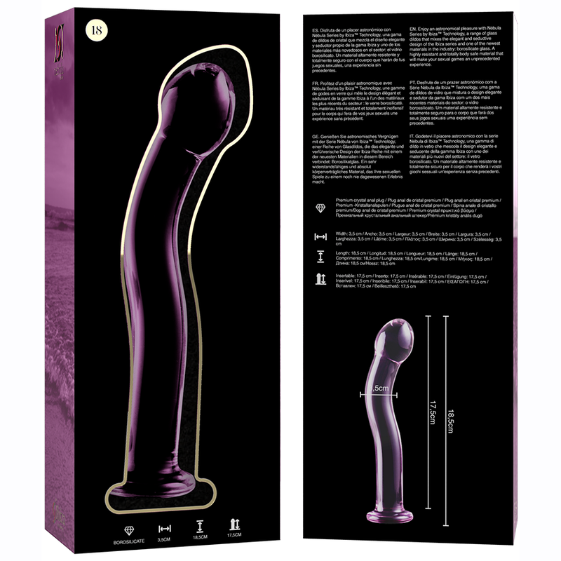 Nebula Series by Ibiza - Dildo de Cristal Borosilicato Rosa 18.5 cm