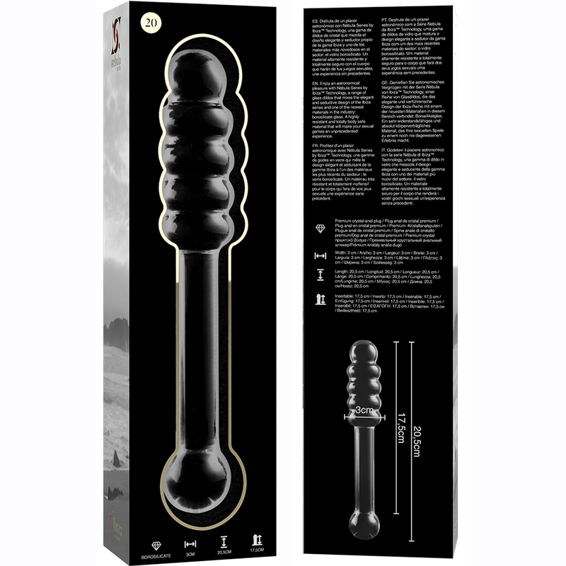 Nebula Series by Ibiza Model 20 - Dildo de Cristal Borosilicato Transparente