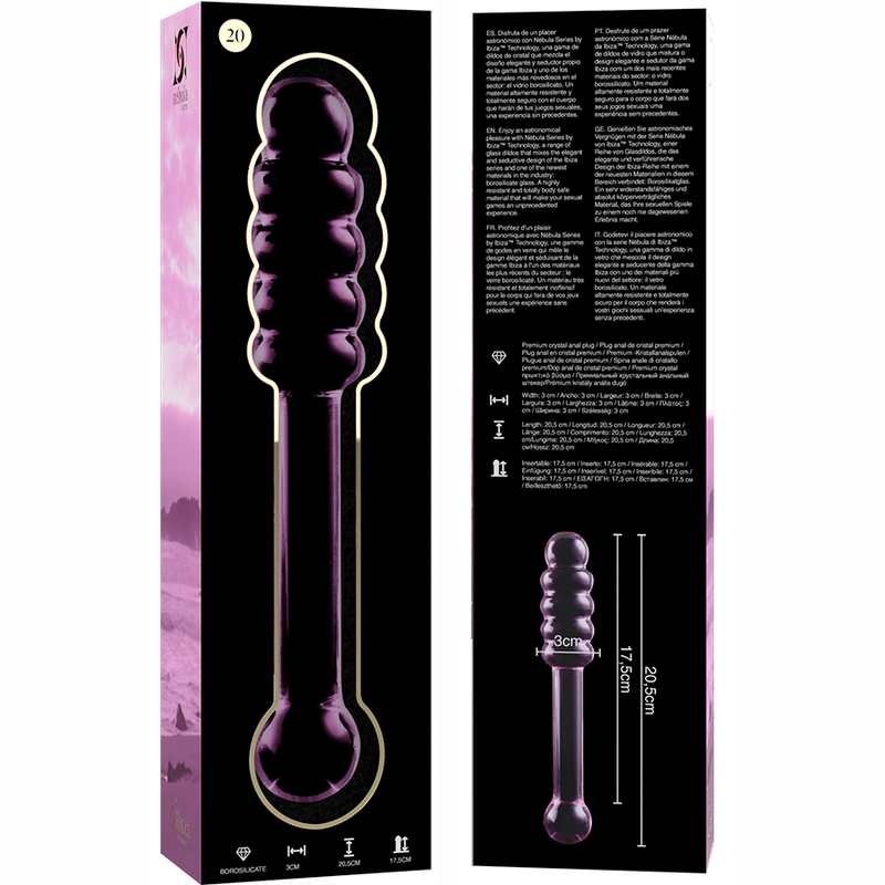 Nebula Series by Ibiza Model 20 - Dildo de Cristal Borosilicato Rosa 20.5 cm