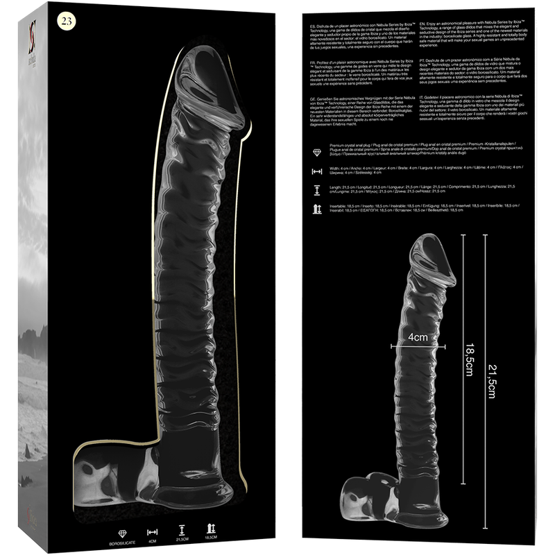 Nebula Series by Ibiza - Dildo de Cristal Borosilicato Transparente 21.5 cm