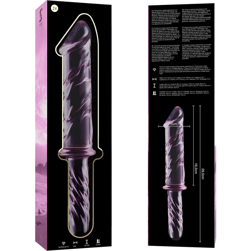 Nebula Series by Ibiza - Dildo de Cristal Borosilicato Rosa 28.5 cm
