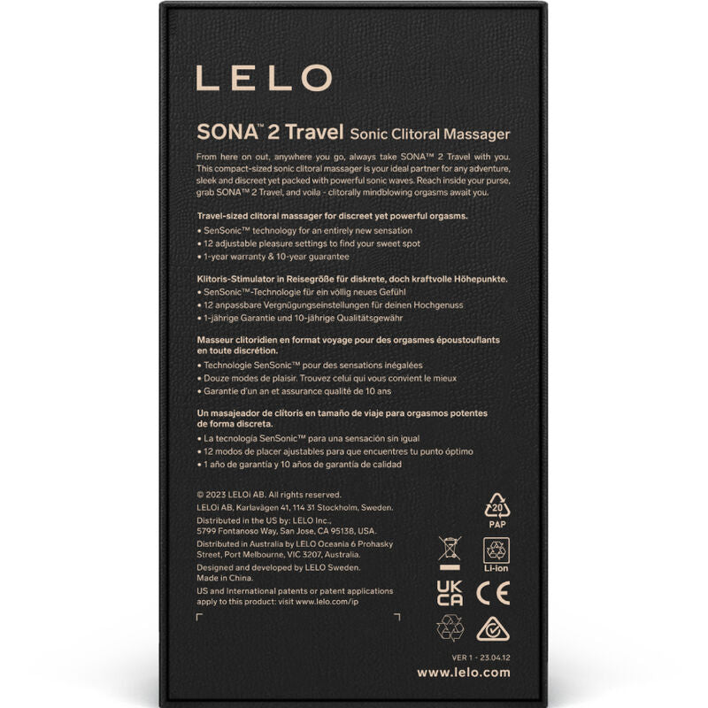 LELO Sona 2 Travel - Masajeador Sónico Compacto Rosa