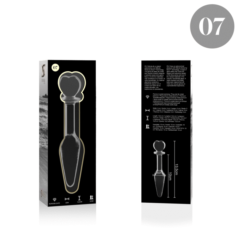 Nebula Series Model 7 - Plug Anal Vidrio Borosilicato Transparente 13.5 cm
