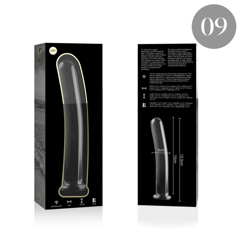 Nebula Series by Ibiza Model 9 - Dildo de Cristal Borosilicato Transparente 15.5 cm