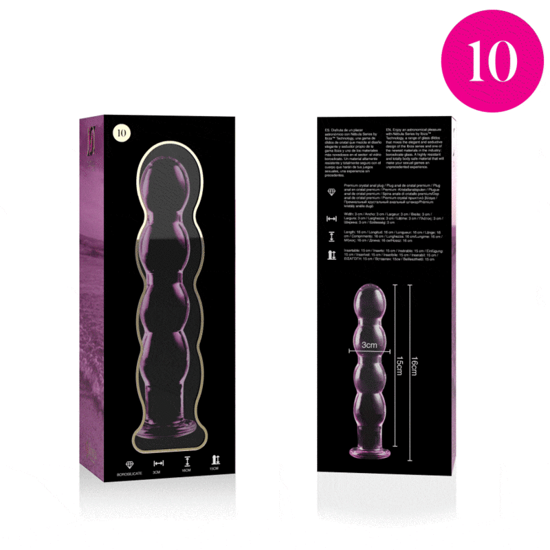 Nebula Series by Ibiza Model 10 - Dildo de Cristal Borosilicato Rosa 16.5 cm