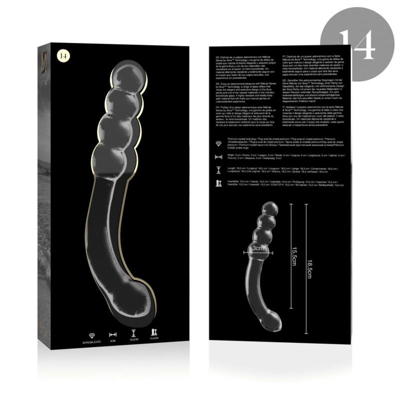 Nebula Series by Ibiza - Dildo de Cristal Borosilicato Transparente 18.5 cm