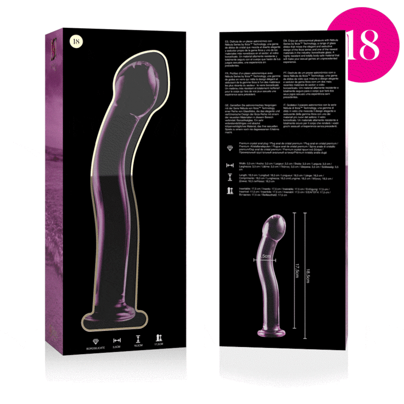 Nebula Series by Ibiza - Dildo de Cristal Borosilicato Rosa 18.5 cm