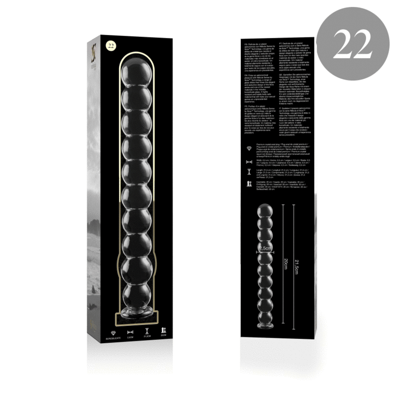Nebula Series by Ibiza Model 22 - Dildo de Cristal Borosilicato Transparente 21,5 cm
