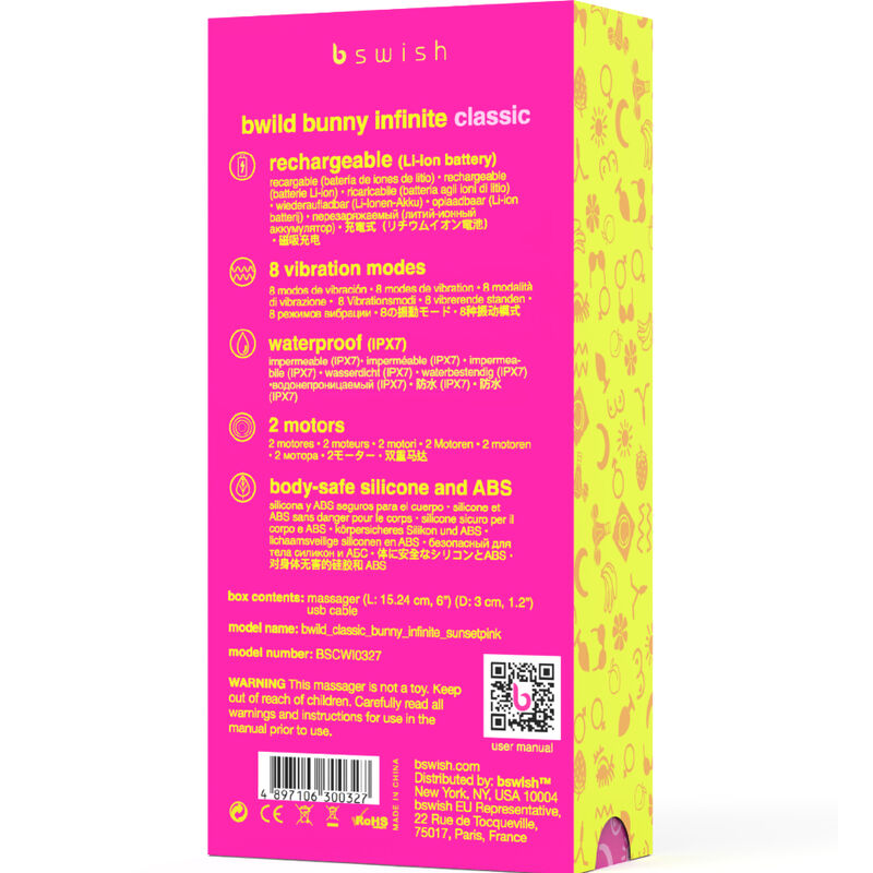 B Swish Bwild Bunny Infinite Classic Vibrador Recargable Rosa Silicona