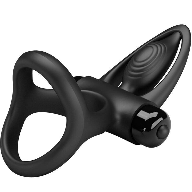 Pretty Love Vibrating Ring 10 Vibrations Black Silicone