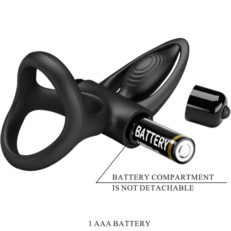 Pretty Love Vibrating Ring 10 Vibrations Black Silicone