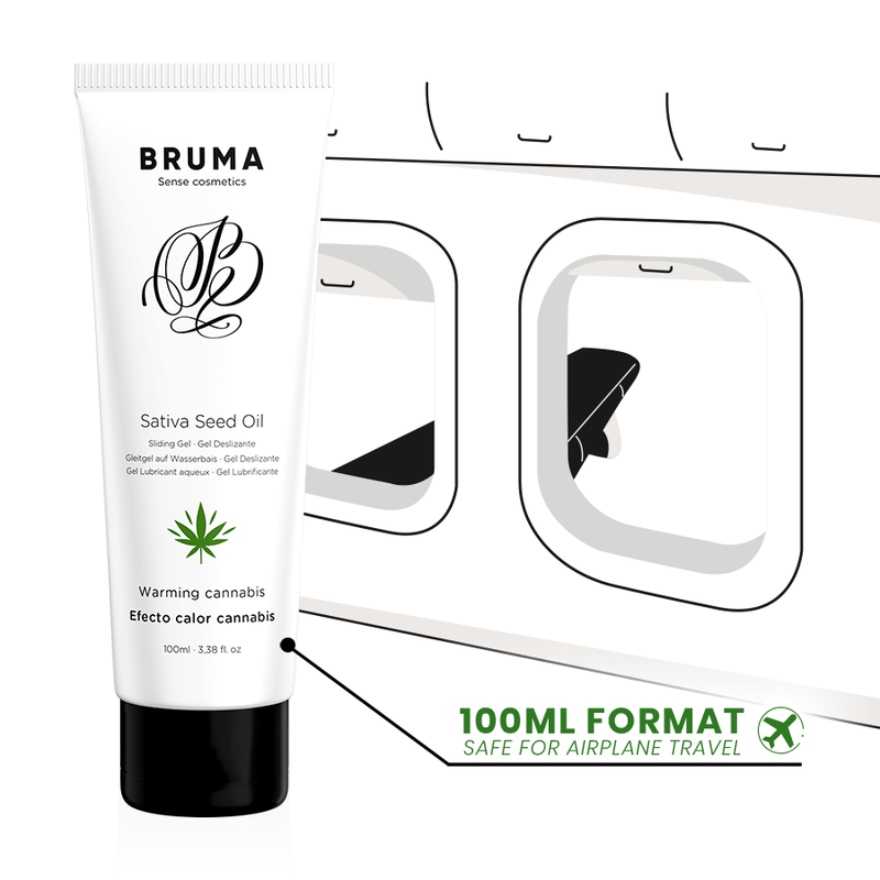 Bruma Sativa Seed Oil Sliding Gel Warming - Sabor Cannabis 100 ml