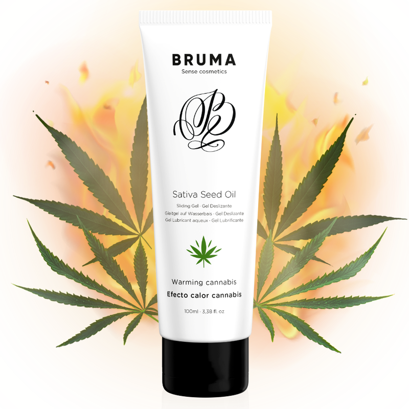 Bruma Sativa Seed Oil Sliding Gel Warming - Sabor Cannabis 100 ml