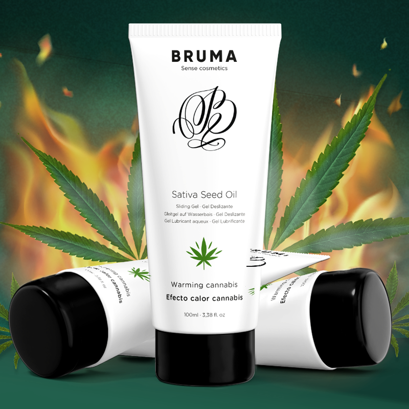 Bruma Sativa Seed Oil Sliding Gel Warming - Sabor Cannabis 100 ml