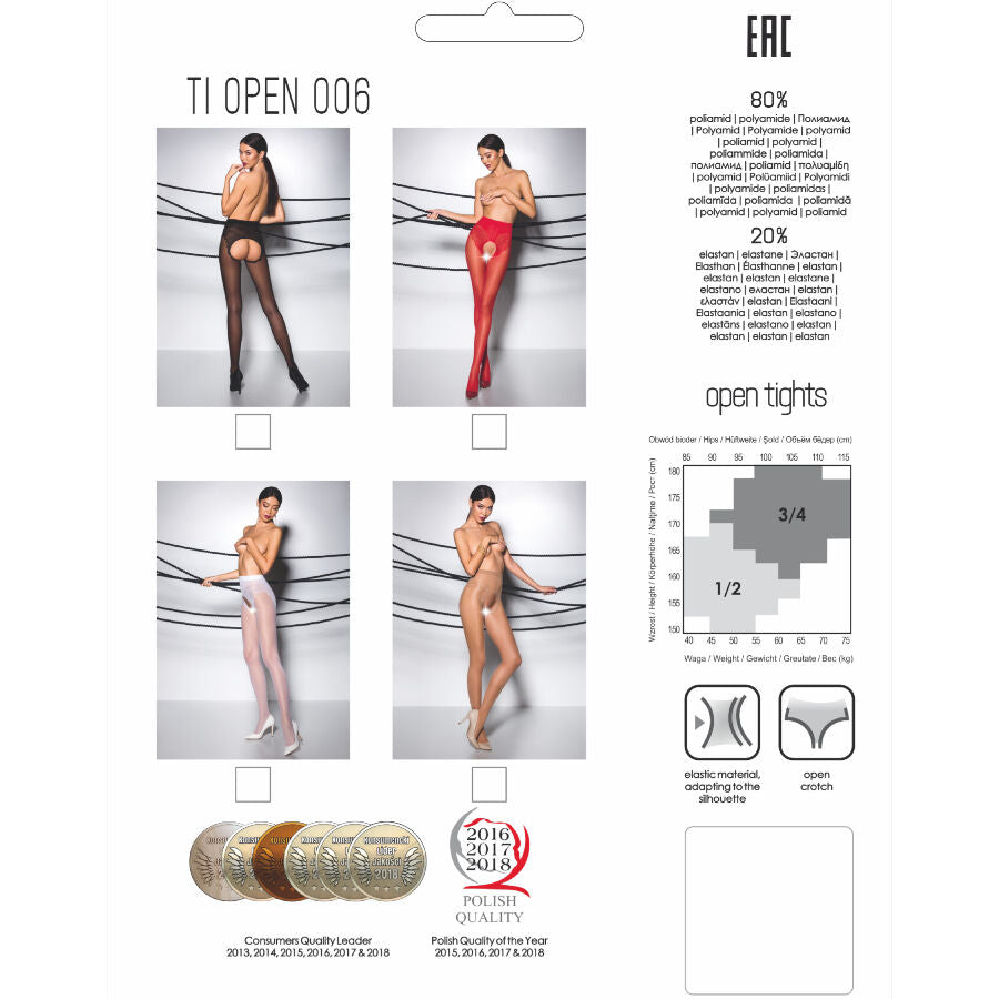 Medias Passion Tiopen 006 Red Tights 1/2 30 DEN - Elegancia y Comodidad