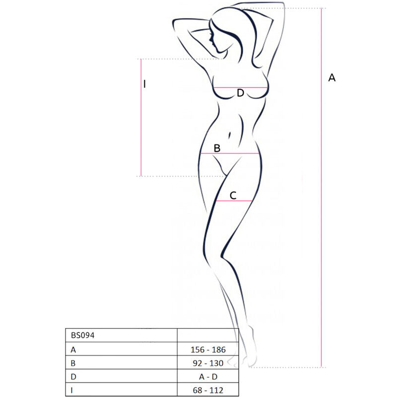 Bodystocking Negro BS094 Passion - Talla Única Crotchless