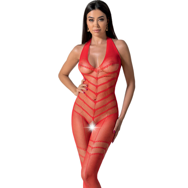 Passion BS100 Bodystocking Rojo - Talla Única
