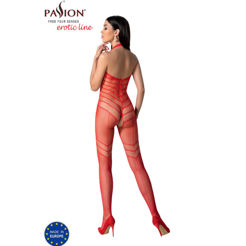 Passion BS100 Bodystocking Rojo - Talla Única