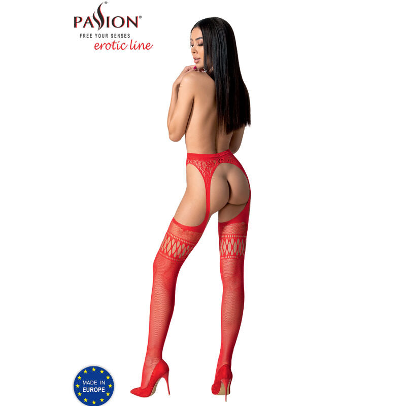 Medias Rojas con Liguero S026 - Passion Woman