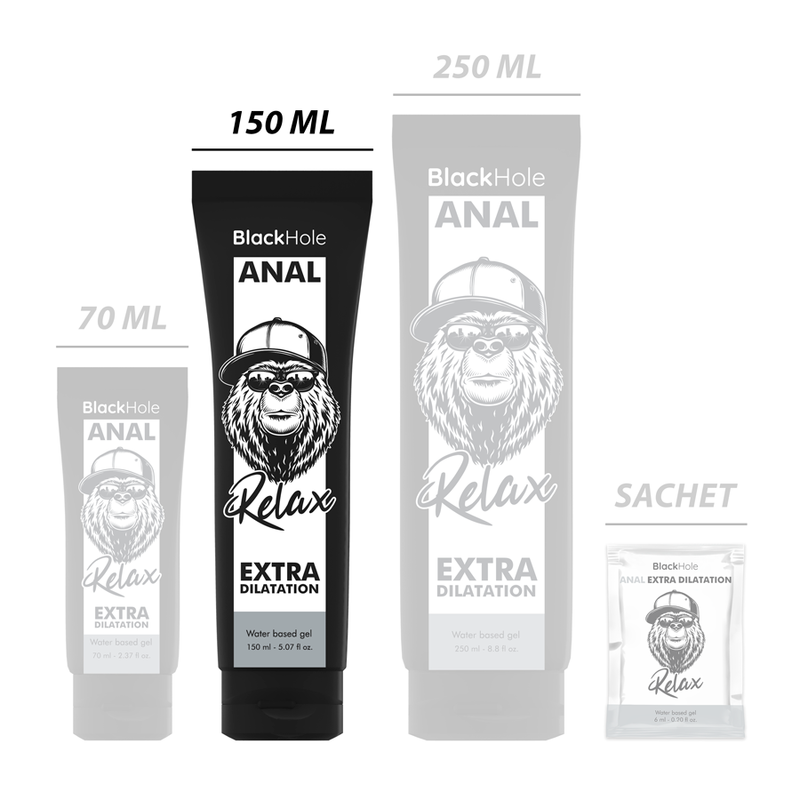 Black Hole Gel Anal Lubricante Base de Agua 150ml - Acción Relajante