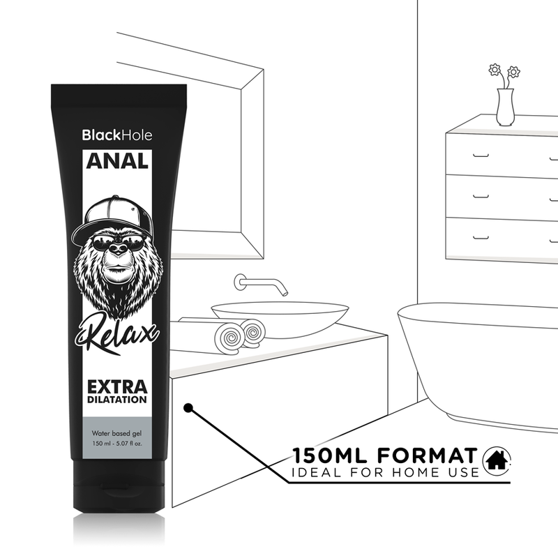Black Hole Gel Anal Lubricante Base de Agua 150ml - Acción Relajante