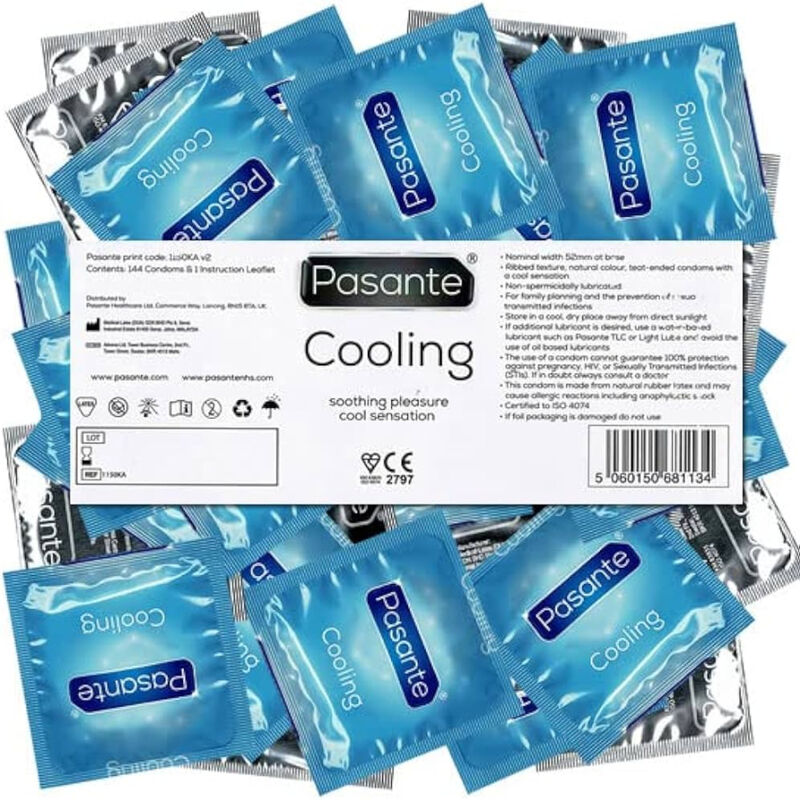 Pasante Cooling Effect - Pack 144 Preservativos con Efecto Refrescante