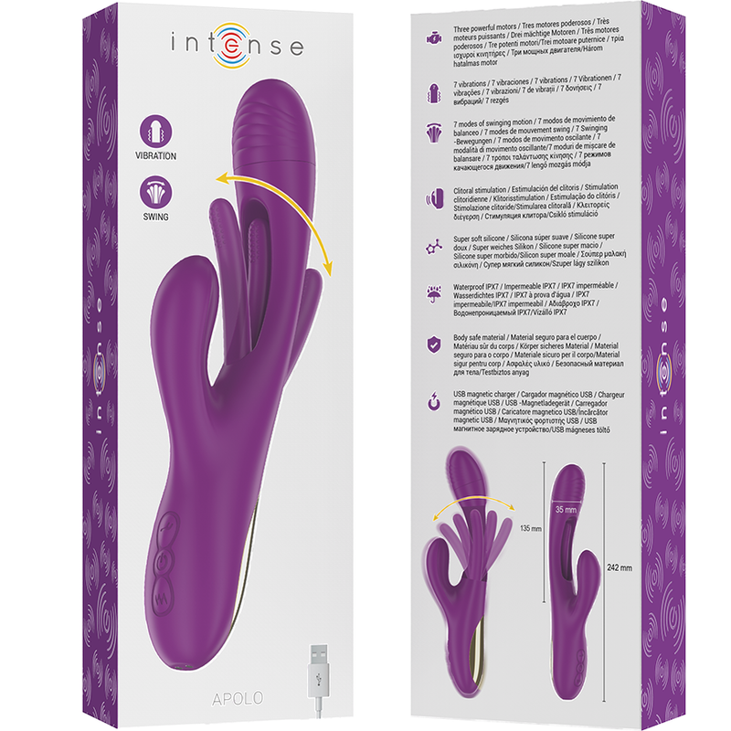 Intense Apolo - Vibrador Recargable Multifunction con Movimiento Oscilante