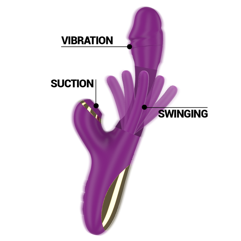 Intense Ateneo - Vibrador Recargable Multifunción con Lengua Oscilante y Succionador