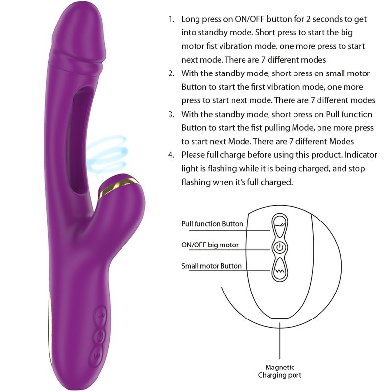 Intense Ateneo - Vibrador Recargable Multifunción con Lengua Oscilante y Succionador