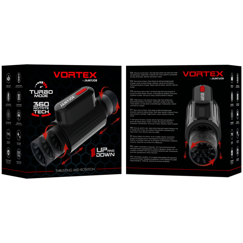 JAMYJOB Vortex - Masturbador Automático con Tecnología de Empuje y Rotación 360º