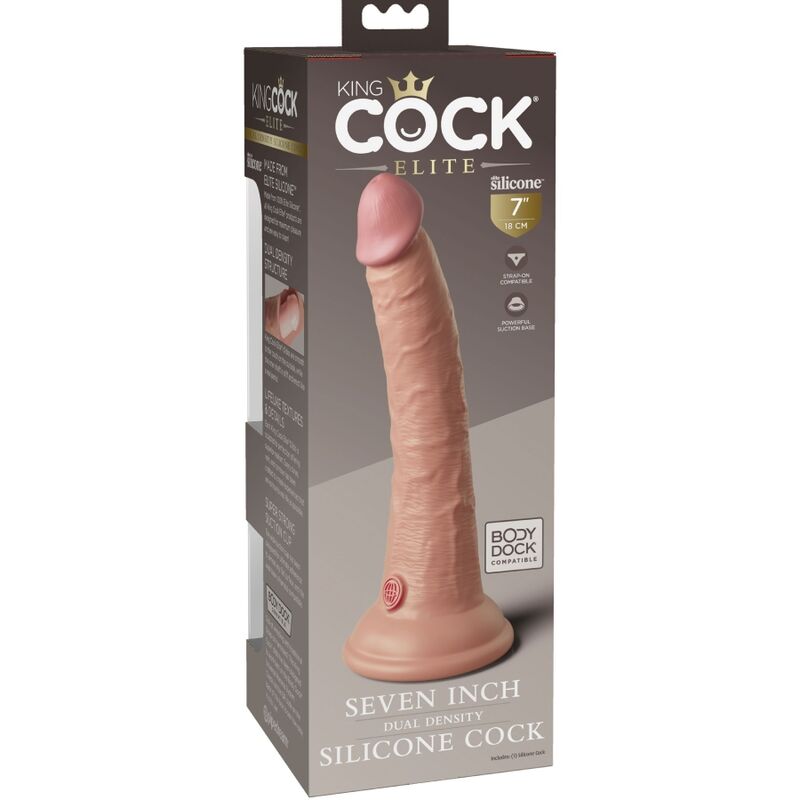 King Cock 7" Silicona Doble Densidad - Consolador Realista