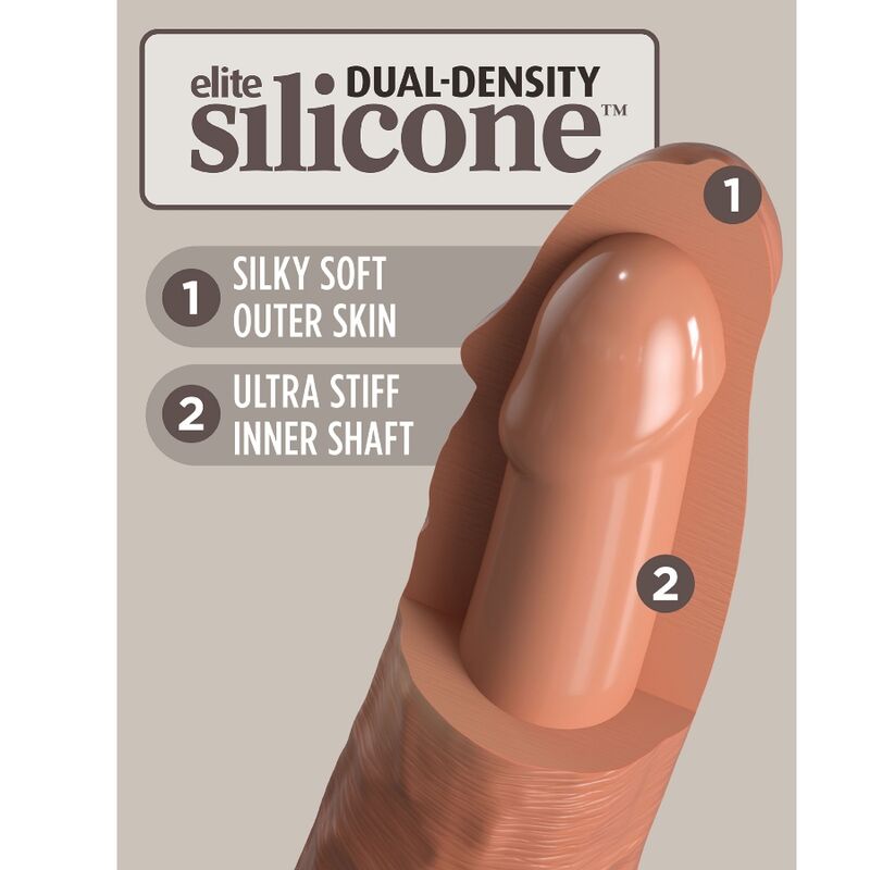King Cock Elite Realistic Silicone Dildo 20.3 cm Caramel