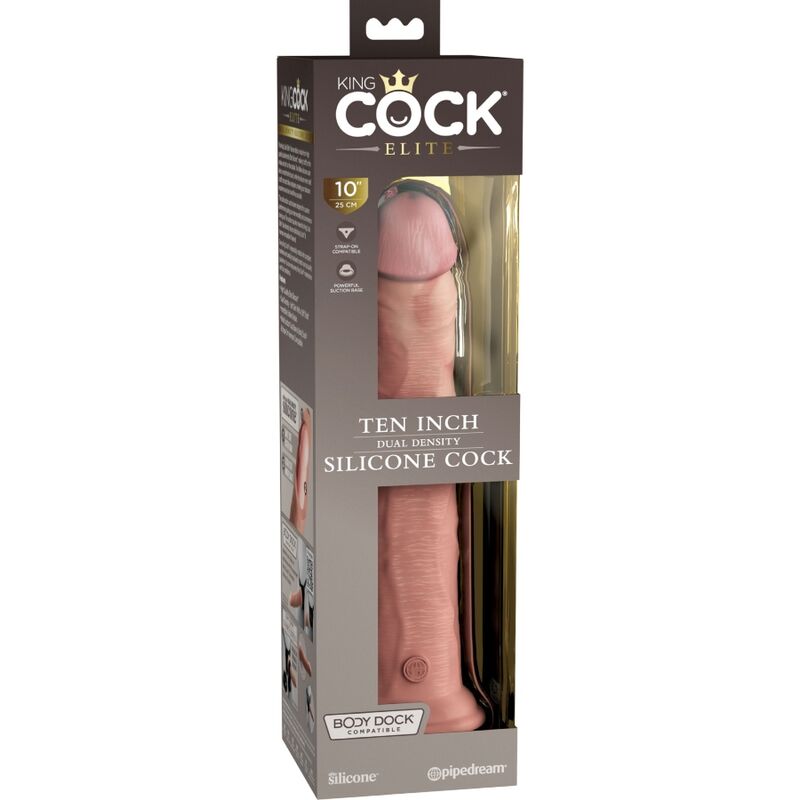 Consolador de Silicona Doble Densidad 10 Pulgadas - King Cock Elite