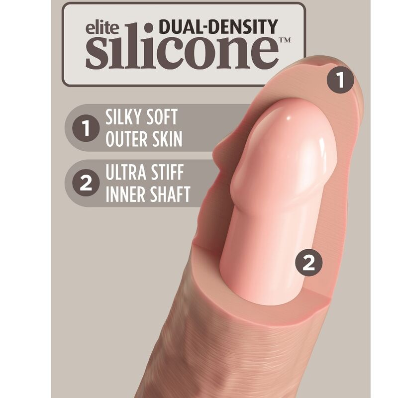 Consolador de Silicona Doble Densidad 10 Pulgadas - King Cock Elite