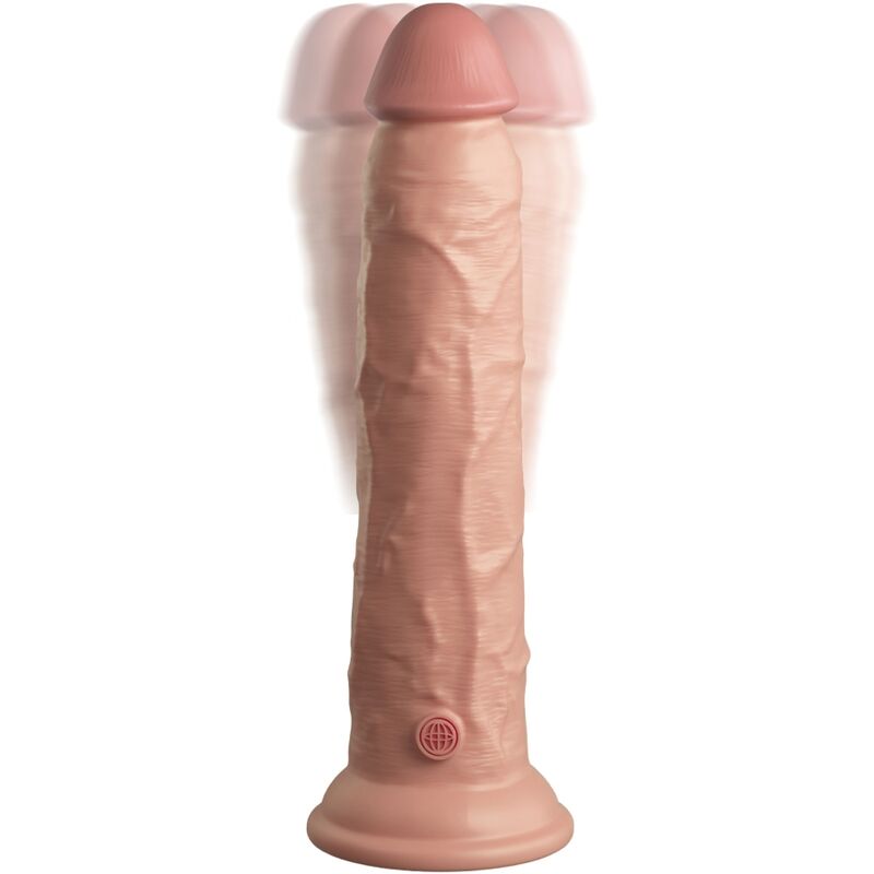 King Cock 9" Consolador Vibrante Silicona Doble Densidad con Mando