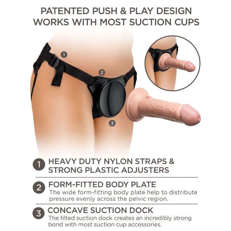 King Cock Elite Arnés Ajustable con Dildo 15.2 cm